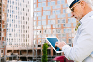 Man doing commercial property inspection